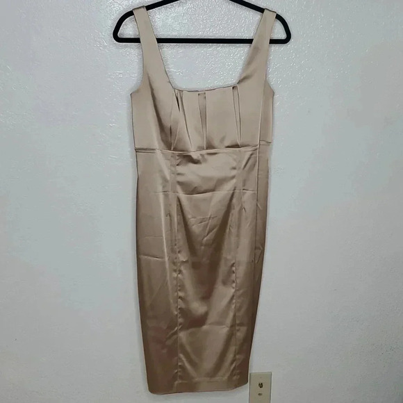 Calvin Klein Gold Fitted Dress & Jacket Set Size 12 - Picture 3 of 12